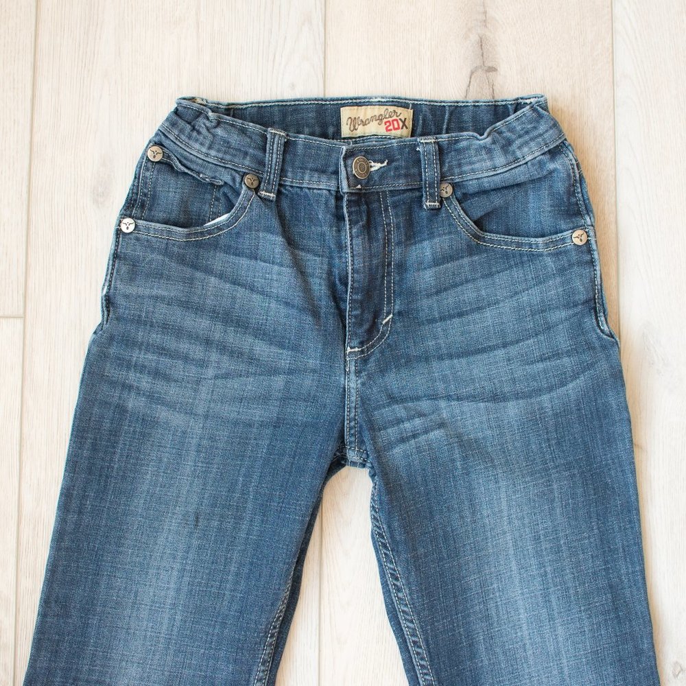 Wrangler Boys Blue Jeans with Faded Detailing